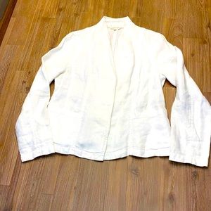 Eileen Fisher White Linen Top Jacket